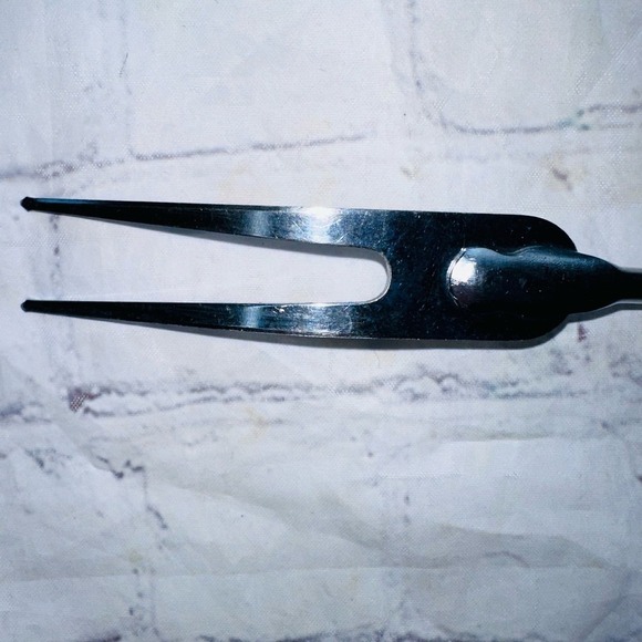 Vintage 2 Prong Serving Meat Turning Fork 12" Green Plastic Handle Japan MCM - Picture 7 of 9